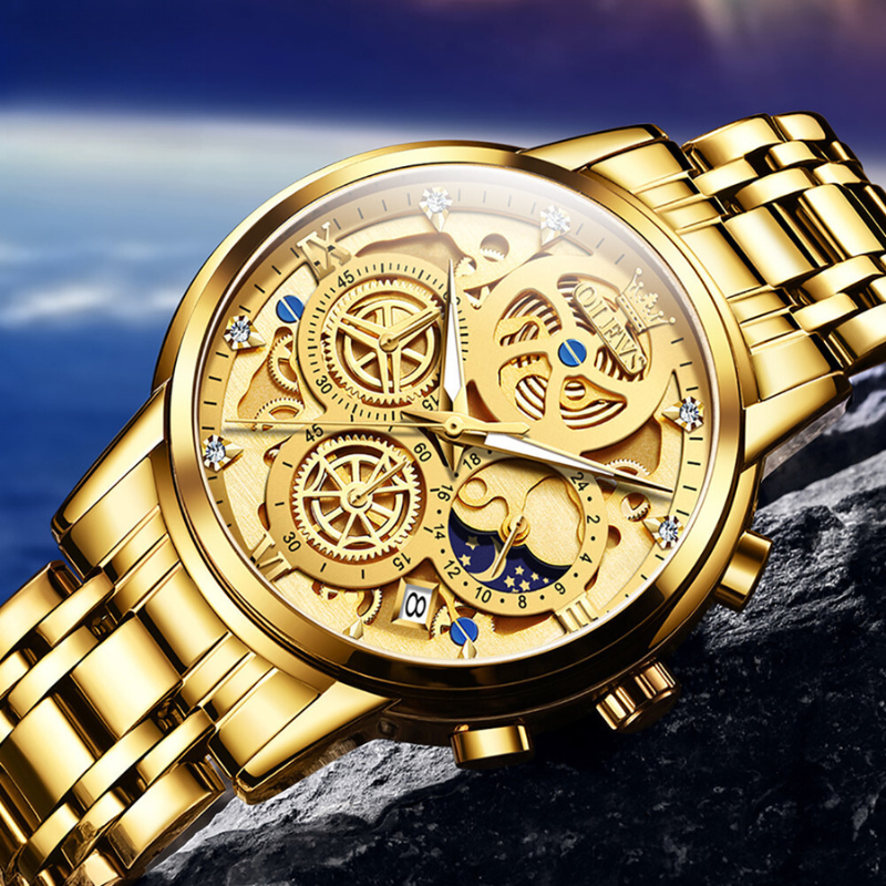 Reloj Exclusivo Dorado - Estilo Esqueleto