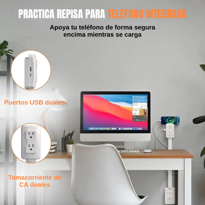 Tomacorriente Extensible y Giratorio 360°