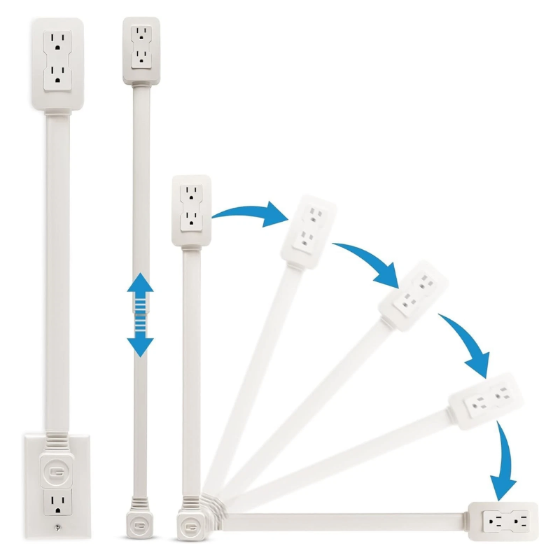 Tomacorriente Extensible y Giratorio 360°