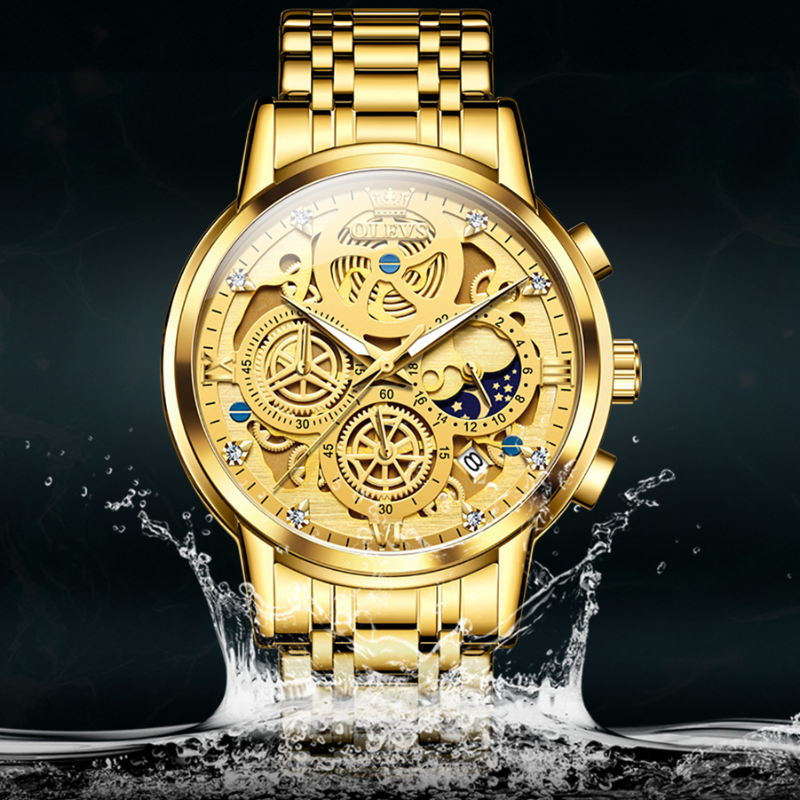 Reloj Exclusivo Dorado - Estilo Esqueleto