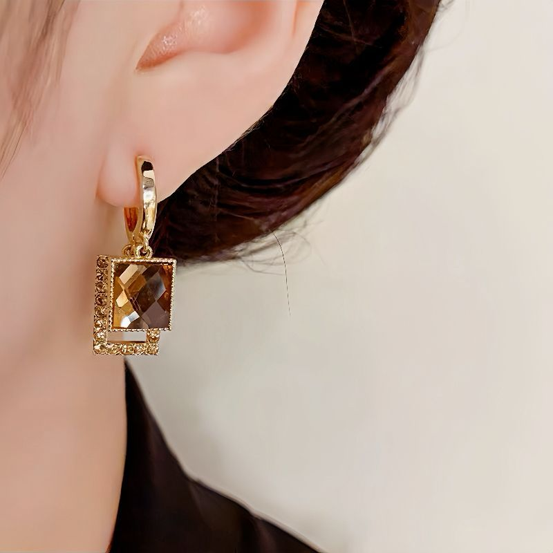 Pendiente Elegante Cuadrado de Circón