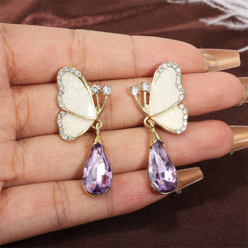 Set de Lujo Pendientes y Collar Mariposa