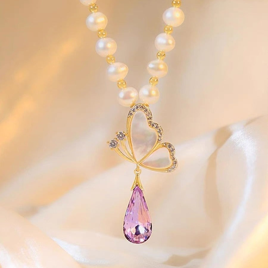 Set de Lujo Pendientes y Collar Mariposa