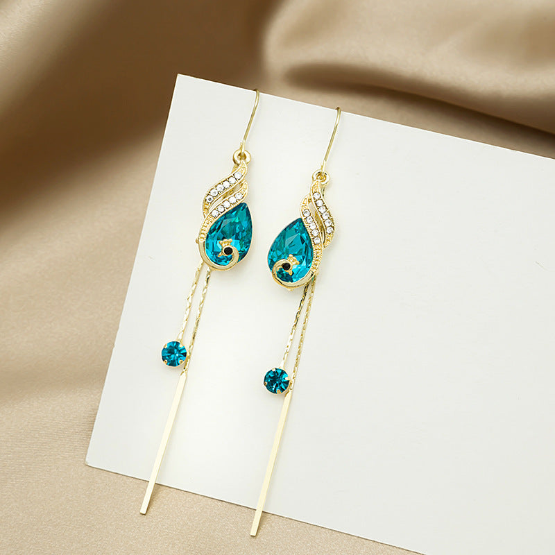 Pendientes con Forma de Pavo Real